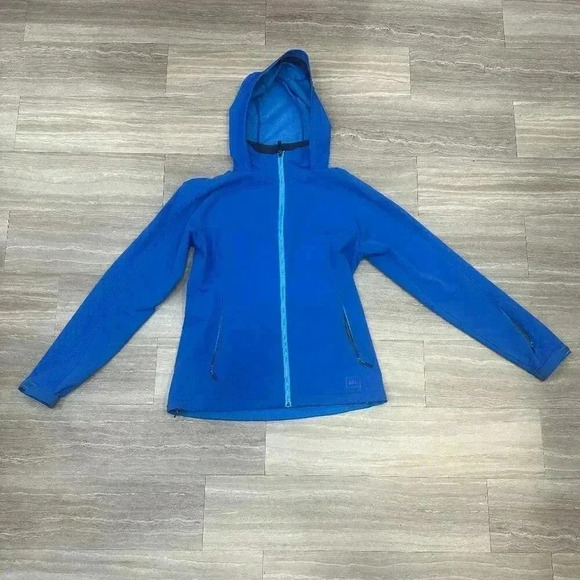 REI Women’s Blue Lightweight Hooded Jacket Size Small - Picture 1 of 8